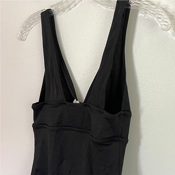 J.Crew Heritage Triangle Plunge Tank One Piece Swimsuit Black 4 - Picture 6 of 12